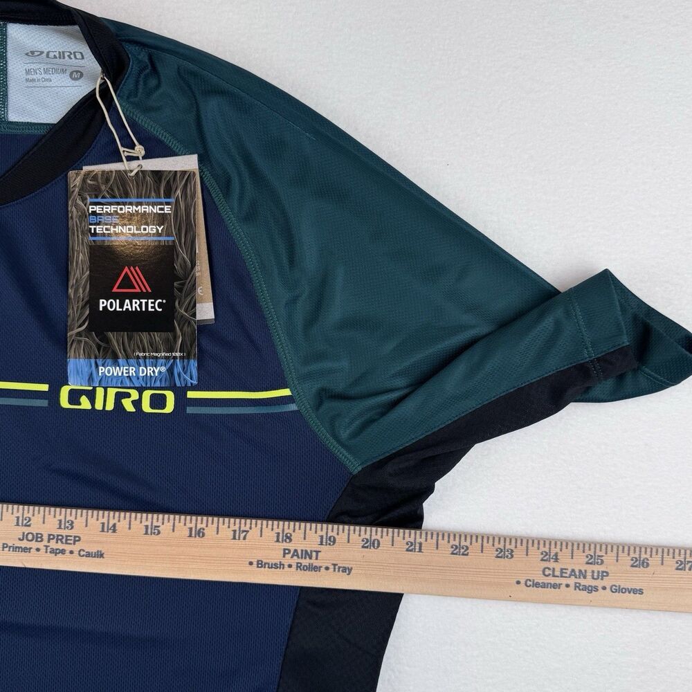 Giro Polartec Short Sleeve Mens MTB Cycling Jersey Blue/Green Colorblock, Medium - Picture 3 of 9